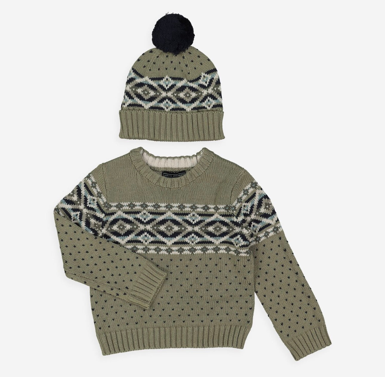 Ensemble Vert Jacquard Coton Doux